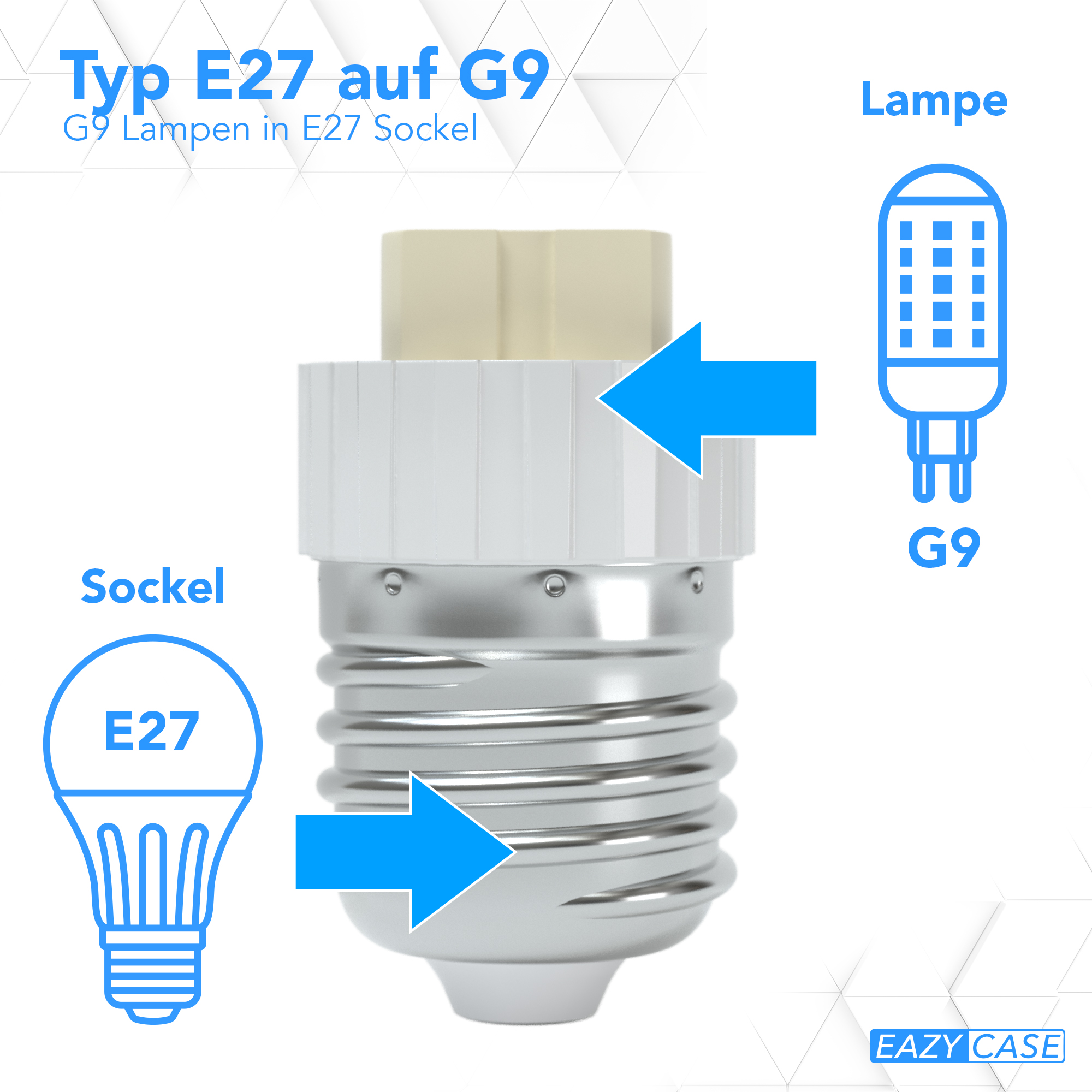 Provance Lampenfassung Adapter Lampensockel Sockeladapter G9 auf E27